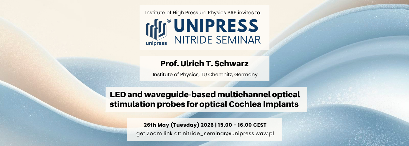 Seminarium Azotkowe - 26 maja 2026 - Prof. Ulrich T. Schwarz