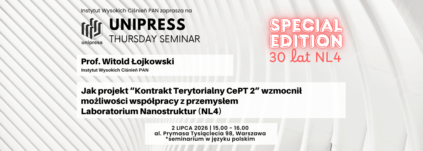 Seminarium Instytutowe - 2 lipca 2026 - prof. Witold Łojkowski