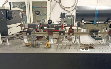 Optical setup for temperature- and pressure-dependent photoluminescence measurements