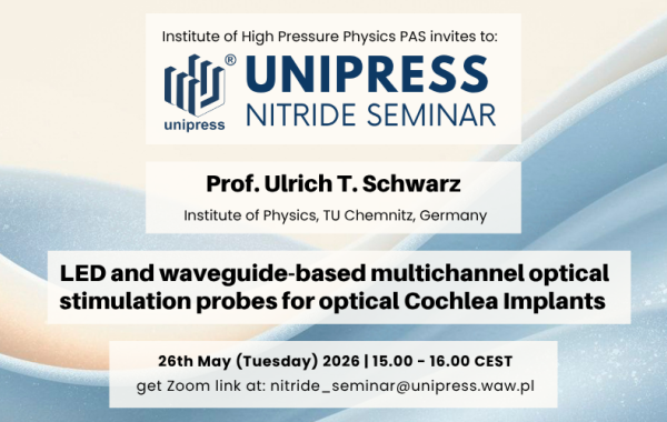 Seminarium Azotkowe - 26 maja 2026 - Prof. Ulrich T. Schwarz