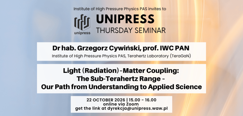 Seminarium Instytutowe - 22 października 2026 - dr hab. Grzegorz Cywiński, prof. IWC PAN